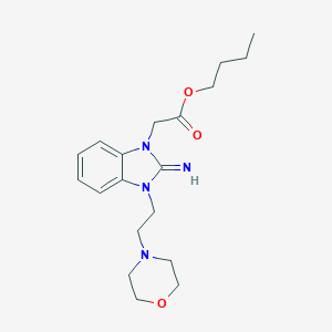 molecular formula C19H28N4O3 B377889 butyl {2-imino-3-[2-(morpholin-4-yl)ethyl]-2,3-dihydro-1H-benzimidazol-1-yl}acetate 