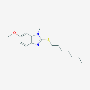 molecular formula C16H24N2OS B377890 2-(heptylsulfanyl)-1-methyl-1H-benzimidazol-6-yl methyl ether 