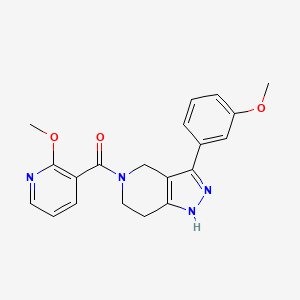 molecular formula C20H20N4O3 B3778914 [3-(3-Methoxyphenyl)-1,4,6,7-tetrahydropyrazolo[4,3-c]pyridin-5-yl]-(2-methoxypyridin-3-yl)methanone 