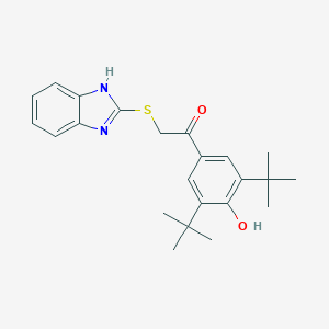 molecular formula C23H28N2O2S B377893 2-(1H-benzimidazol-2-ylsulfanyl)-1-(3,5-ditert-butyl-4-hydroxyphenyl)ethanone 