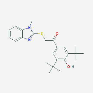 molecular formula C24H30N2O2S B377895 1-(3,5-ditert-butyl-4-hydroxyphenyl)-2-[(1-methyl-1H-benzimidazol-2-yl)sulfanyl]ethanone 