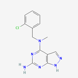 molecular formula C13H13ClN6 B3778966 N~4~-(2-chlorobenzyl)-N~4~-methyl-1H-pyrazolo[3,4-d]pyrimidine-4,6-diamine 