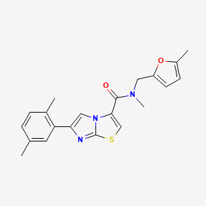 molecular formula C21H21N3O2S B3778980 6-(2,5-dimethylphenyl)-N-methyl-N-[(5-methyl-2-furyl)methyl]imidazo[2,1-b][1,3]thiazole-3-carboxamide 