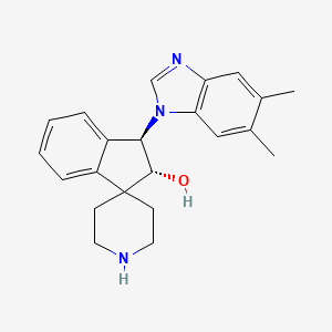 molecular formula C22H25N3O B3778981 (1R,2R)-1-(5,6-dimethylbenzimidazol-1-yl)spiro[1,2-dihydroindene-3,4'-piperidine]-2-ol 