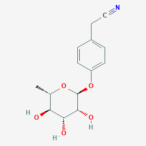 molecular formula C14H17NO5 B037790 4-(Rhamnosyloxy)phenylacetonitrile CAS No. 122001-32-5
