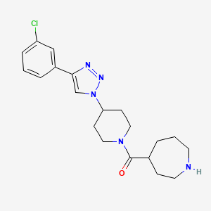 molecular formula C20H26ClN5O B3779005 Azepan-4-yl-[4-[4-(3-chlorophenyl)triazol-1-yl]piperidin-1-yl]methanone 
