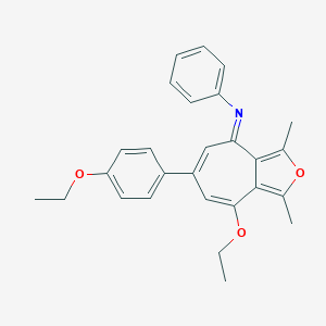 molecular formula C27H27NO3 B377902 4-ethoxy-6-(4-ethoxyphenyl)-1,3-dimethyl-N-phenylcyclohepta[c]furan-8-imine 