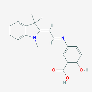 molecular formula C20H20N2O3 B377903 2-hydroxy-5-[[(2Z)-2-(1,3,3-trimethylindol-2-ylidene)ethylidene]amino]benzoic acid 