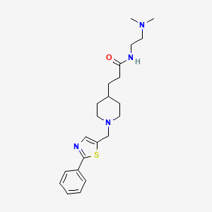 molecular formula C22H32N4OS B3779038 N-[2-(dimethylamino)ethyl]-3-{1-[(2-phenyl-1,3-thiazol-5-yl)methyl]-4-piperidinyl}propanamide 