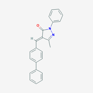 molecular formula C23H18N2O B377908 4-([1,1'-biphenyl]-4-ylmethylene)-5-methyl-2-phenyl-2,4-dihydro-3H-pyrazol-3-one CAS No. 75379-57-6