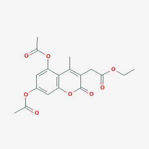 molecular formula C18H18O8 B377909 ETHYL 2-[5,7-BIS(ACETYLOXY)-4-METHYL-2-OXO-2H-CHROMEN-3-YL]ACETATE 