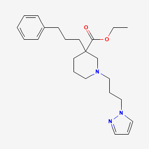 molecular formula C23H33N3O2 B3779115 ethyl 3-(3-phenylpropyl)-1-[3-(1H-pyrazol-1-yl)propyl]-3-piperidinecarboxylate 