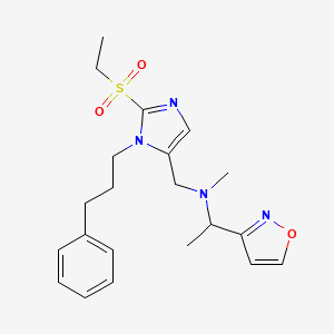molecular formula C21H28N4O3S B3779262 N-{[2-(ethylsulfonyl)-1-(3-phenylpropyl)-1H-imidazol-5-yl]methyl}-1-(3-isoxazolyl)-N-methylethanamine 
