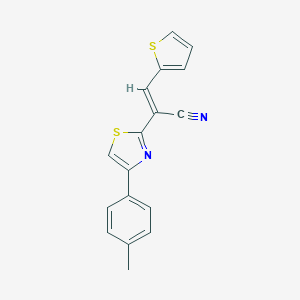 molecular formula C17H12N2S2 B377941 (E)-3-(thiophen-2-yl)-2-(4-(p-tolyl)thiazol-2-yl)acrylonitrile CAS No. 277756-79-3