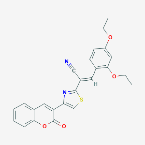 molecular formula C25H20N2O4S B377943 (E)-3-(2,4-diethoxyphenyl)-2-(4-(2-oxo-2H-chromen-3-yl)thiazol-2-yl)acrylonitrile 