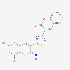 molecular formula C21H10Br2N2O3S B377945 3-[2-(6,8-dibromo-2-imino-2H-chromen-3-yl)-1,3-thiazol-4-yl]-2H-chromen-2-one 