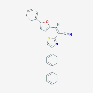 molecular formula C28H18N2OS B377948 2-(4-[1,1'-Biphenyl]-4-yl-1,3-thiazol-2-yl)-3-(5-phenyl-2-furyl)acrylonitrile 