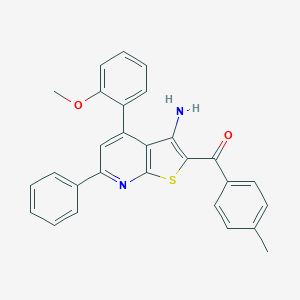 molecular formula C28H22N2O2S B377949 [3-Amino-4-(2-methoxyphenyl)-6-phenylthieno[2,3-b]pyridin-2-yl](4-methylphenyl)methanone CAS No. 342391-39-3