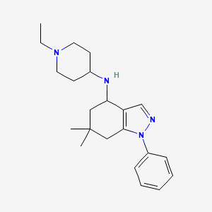 molecular formula C22H32N4 B3779508 N-(1-ethyl-4-piperidinyl)-6,6-dimethyl-1-phenyl-4,5,6,7-tetrahydro-1H-indazol-4-amine 