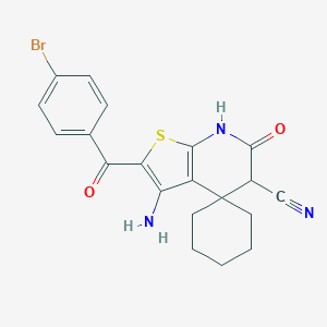 molecular formula C20H18BrN3O2S B377951 3-Amino-2-(4-bromobenzoyl)-6-oxospiro[5,7-dihydrothieno[2,3-b]pyridine-4,1'-cyclohexane]-5-carbonitrile CAS No. 185414-55-5