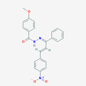 molecular formula C23H19N3O4 B377955 N'-(3-{4-nitrophenyl}-1-phenyl-2-propenylidene)-4-methoxybenzohydrazide 