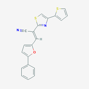 molecular formula C20H12N2OS2 B377956 3-(5-Phenyl-2-furyl)-2-[4-(2-thienyl)-1,3-thiazol-2-yl]acrylonitrile 