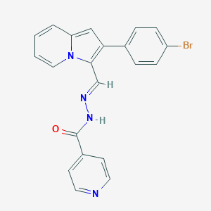 molecular formula C21H15BrN4O B377962 N-[(E)-[2-(4-bromophenyl)indolizin-3-yl]methylideneamino]pyridine-4-carboxamide 