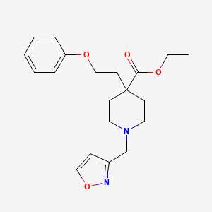 molecular formula C20H26N2O4 B3779628 ethyl 1-(3-isoxazolylmethyl)-4-(2-phenoxyethyl)-4-piperidinecarboxylate 
