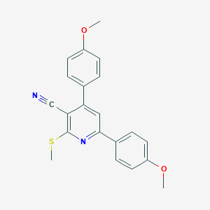 molecular formula C21H18N2O2S B377967 4,6-Bis-(4-methoxy-phenyl)-2-methylsulfanyl-nicotinonitrile CAS No. 312757-89-4