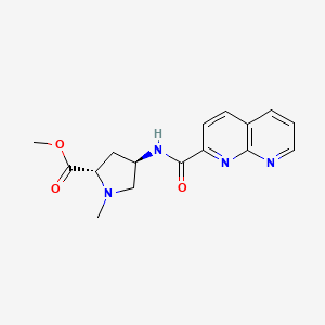 molecular formula C16H18N4O3 B3779767 methyl (2S,4R)-1-methyl-4-[(1,8-naphthyridin-2-ylcarbonyl)amino]pyrrolidine-2-carboxylate 