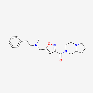 molecular formula C21H28N4O2 B3779784 N-{[3-(hexahydropyrrolo[1,2-a]pyrazin-2(1H)-ylcarbonyl)isoxazol-5-yl]methyl}-N-methyl-2-phenylethanamine 
