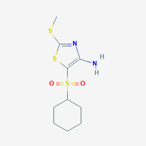 molecular formula C10H16N2O2S3 B037800 5-(Cyclohexylsulfonyl)-2-(methylthio)thiazol-4-amine CAS No. 117420-90-3
