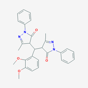 molecular formula C29H28N4O4 B378000 4-[(2,3-dimethoxyphenyl)(3-methyl-5-oxo-1-phenyl-4,5-dihydro-1H-pyrazol-4-yl)methyl]-5-methyl-2-phenyl-2,4-dihydro-3H-pyrazol-3-one 