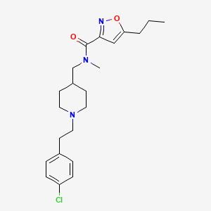 molecular formula C22H30ClN3O2 B3780058 N-({1-[2-(4-chlorophenyl)ethyl]-4-piperidinyl}methyl)-N-methyl-5-propyl-3-isoxazolecarboxamide 