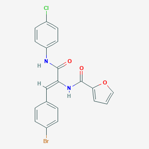 molecular formula C20H14BrClN2O3 B378016 N-{2-(4-bromophenyl)-1-[(4-chloroanilino)carbonyl]vinyl}-2-furamide 