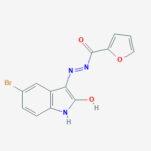 molecular formula C13H8BrN3O3 B378035 N'~2~-(5-BROMO-2-OXO-1,2-DIHYDRO-3H-INDOL-3-YLIDEN)-2-FUROHYDRAZIDE 