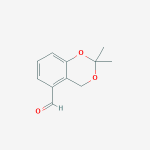 molecular formula C11H12O3 B037806 2,2-dimethyl-4H-benzo[d][1,3]dioxine-5-carbaldehyde CAS No. 113731-26-3