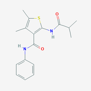 molecular formula C17H20N2O2S B378081 4,5-dimethyl-2-[(2-methylpropanoyl)amino]-N-phenylthiophene-3-carboxamide CAS No. 333359-03-8
