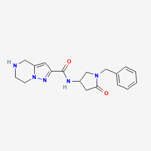 molecular formula C18H21N5O2 B3780874 N-(1-benzyl-5-oxo-3-pyrrolidinyl)-4,5,6,7-tetrahydropyrazolo[1,5-a]pyrazine-2-carboxamide hydrochloride 