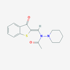 molecular formula C16H18N2O2S B378129 N-[(3-oxo-1-benzothien-2(3H)-ylidene)methyl]-N-(1-piperidinyl)acetamide 