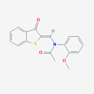 molecular formula C18H15NO3S B378134 N-(2-methoxyphenyl)-N-[(3-oxo-1-benzothien-2(3H)-ylidene)methyl]acetamide CAS No. 471883-55-3