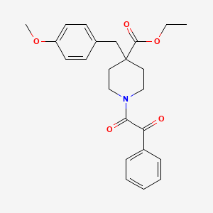 molecular formula C24H27NO5 B3781490 Ethyl 4-[(4-methoxyphenyl)methyl]-1-(2-oxo-2-phenylacetyl)piperidine-4-carboxylate 