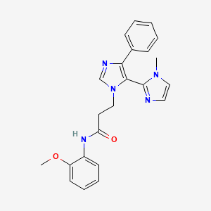 molecular formula C23H23N5O2 B3781825 N-(2-methoxyphenyl)-3-(1-methyl-5'-phenyl-1H,3'H-2,4'-biimidazol-3'-yl)propanamide 