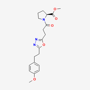 molecular formula C20H25N3O5 B3781852 methyl 1-(3-{5-[2-(4-methoxyphenyl)ethyl]-1,3,4-oxadiazol-2-yl}propanoyl)-L-prolinate 