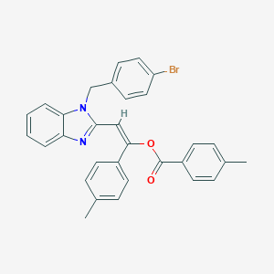 molecular formula C31H25BrN2O2 B378195 2-[1-(4-bromobenzyl)-1H-benzimidazol-2-yl]-1-(4-methylphenyl)vinyl 4-methylbenzoate CAS No. 371953-36-5