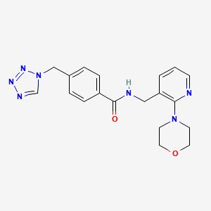 molecular formula C19H21N7O2 B3782021 N-[(2-morpholin-4-ylpyridin-3-yl)methyl]-4-(1H-tetrazol-1-ylmethyl)benzamide 