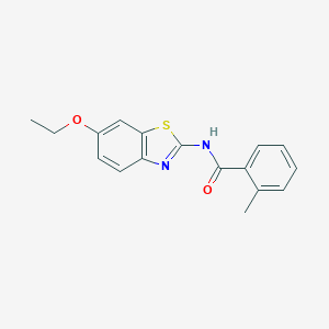 molecular formula C17H16N2O2S B378232 N-(6-ethoxy-1,3-benzothiazol-2-yl)-2-methylbenzamide CAS No. 313275-26-2