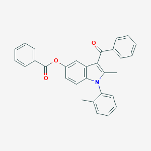3-benzoyl-2-methyl-1-(2-methylphenyl)-1H-indol-5-yl benzoate
