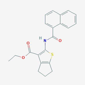 molecular formula C21H19NO3S B378258 ethyl 2-(1-naphthoylamino)-5,6-dihydro-4H-cyclopenta[b]thiophene-3-carboxylate CAS No. 313252-34-5