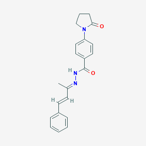 molecular formula C21H21N3O2 B378265 N'-(1-methyl-3-phenyl-2-propenylidene)-4-(2-oxo-1-pyrrolidinyl)benzohydrazide 
